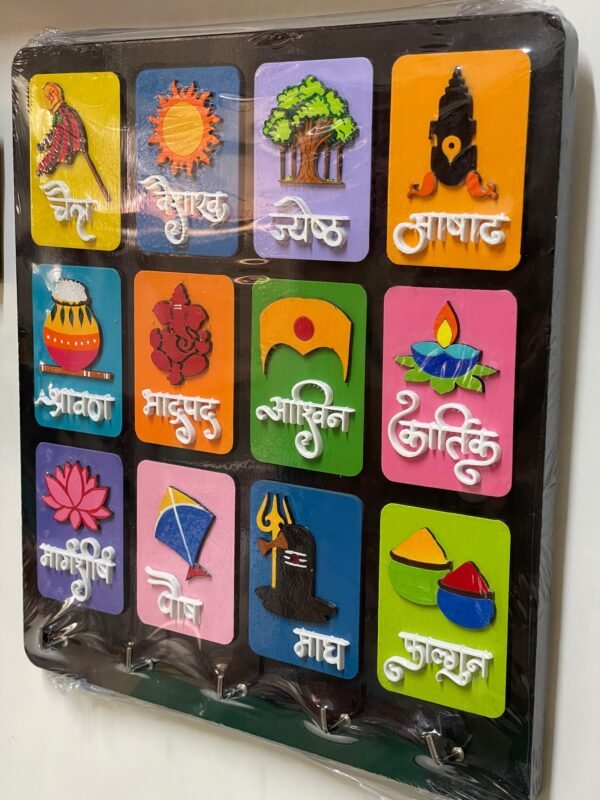 MMKH Sq1 Marathi mahine keyholder square