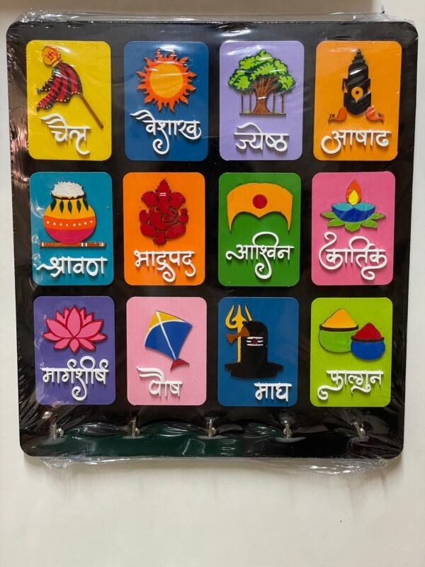 MMKH Sq2 Marathi mahine keyholder square